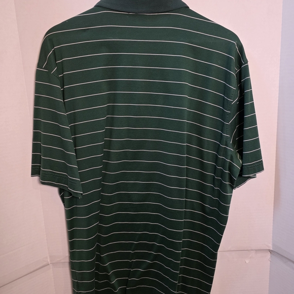 Green Polo Shirt with White Stripes - Picture 2 of 3